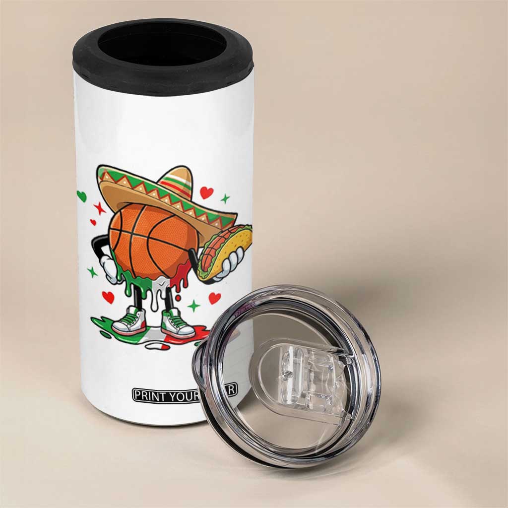 Funny Cinco De Mayo Basketball 4 in 1 Can Cooler Tumbler Mexican Fiesta Party TS12 Print Your Wear