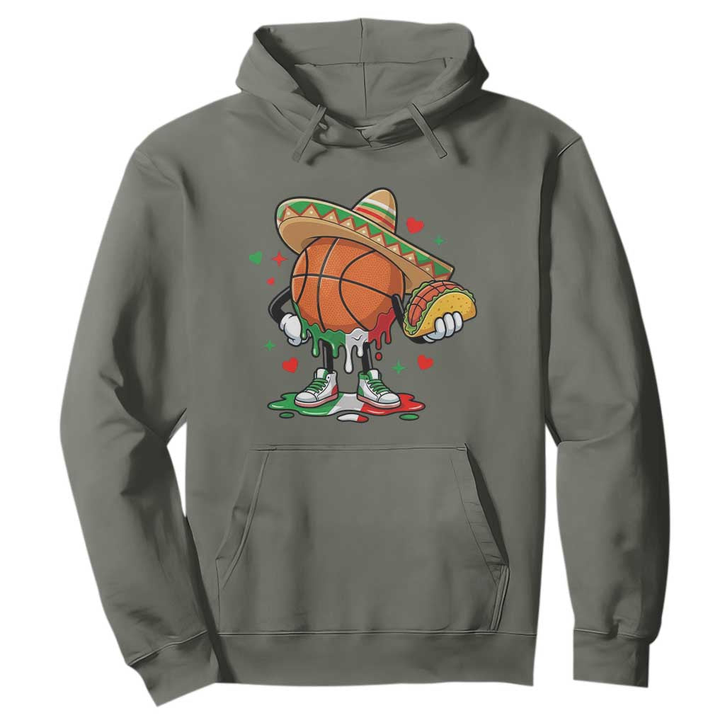Funny Cinco De Mayo Basketball Hoodie Mexican Fiesta Party TS12 Military Green Print Your Wear