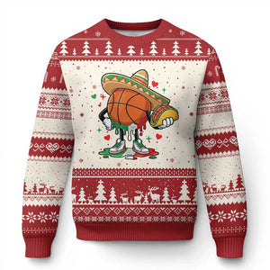 Funny Cinco De Mayo Basketball Ugly Christmas Sweater Mexican Fiesta Party TS12 Beige Red Print Your Wear
