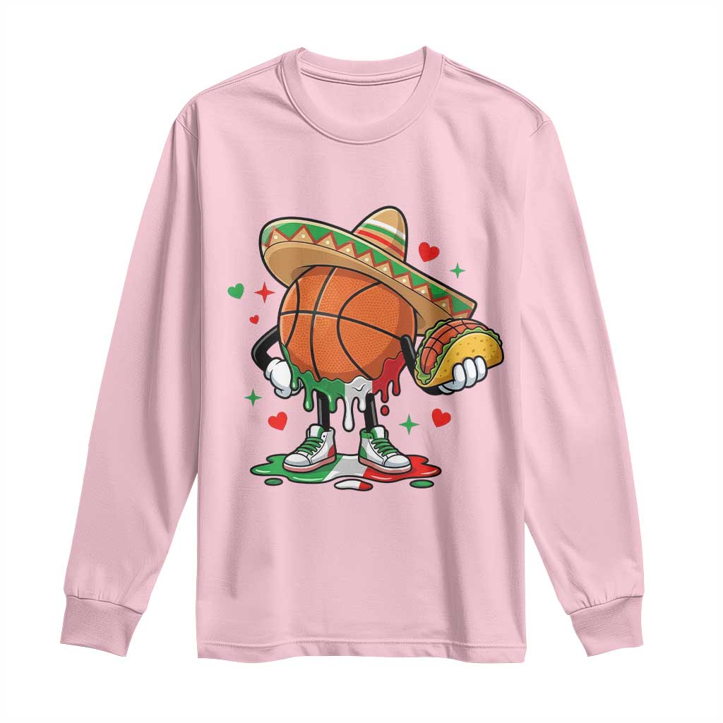 Funny Cinco De Mayo Basketball Long Sleeve Shirt Mexican Fiesta Party TS12 Light Pink Print Your Wear