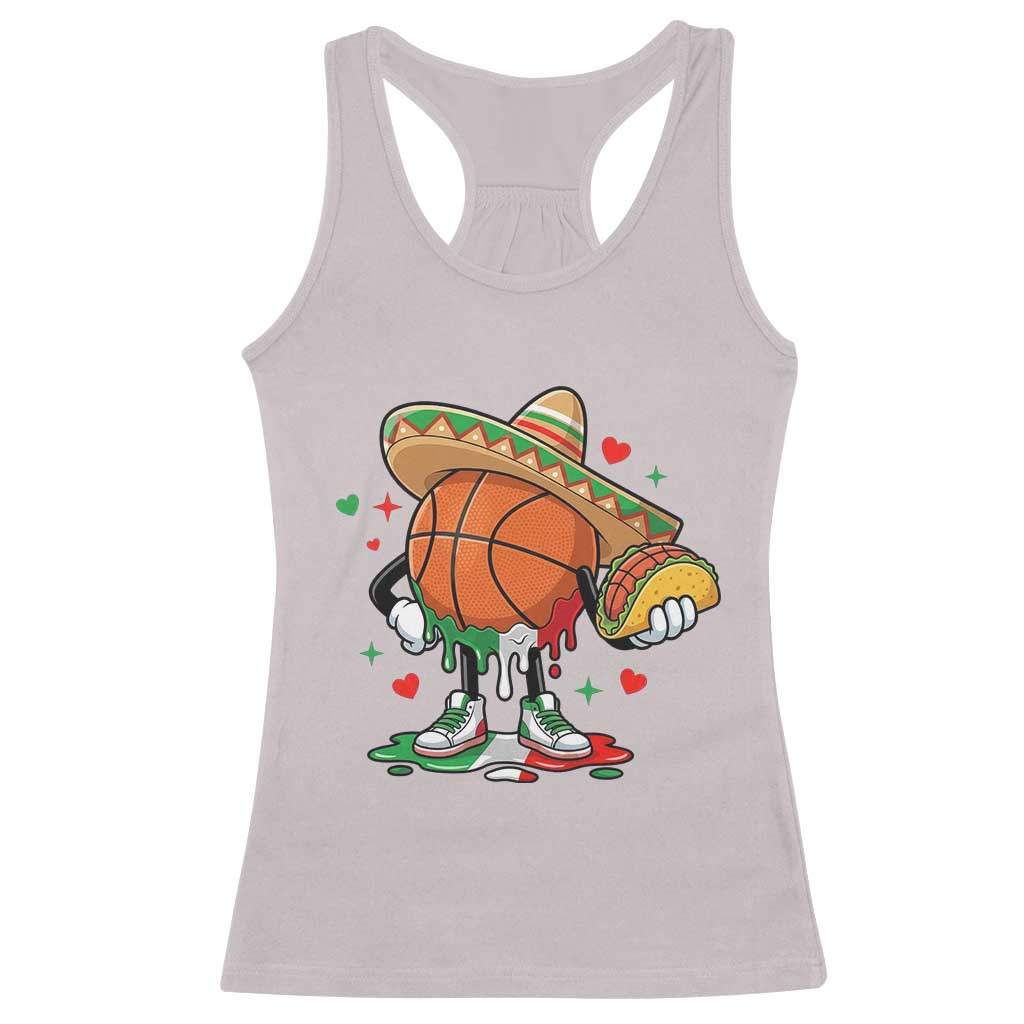Funny Cinco De Mayo Basketball Racerback Tank Top Mexican Fiesta Party TS12 Ice Gray Print Your Wear