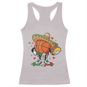 Funny Cinco De Mayo Basketball Racerback Tank Top Mexican Fiesta Party TS12 Ice Gray Print Your Wear