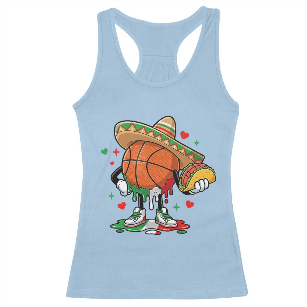 Funny Cinco De Mayo Basketball Racerback Tank Top Mexican Fiesta Party TS12 Light Blue Print Your Wear