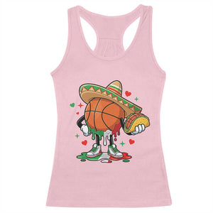 Funny Cinco De Mayo Basketball Racerback Tank Top Mexican Fiesta Party TS12 Light Pink Print Your Wear