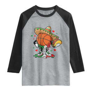 Funny Cinco De Mayo Basketball Raglan Shirt Mexican Fiesta Party TS12 Heather Gray Black Print Your Wear