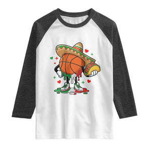Funny Cinco De Mayo Basketball Raglan Shirt Mexican Fiesta Party TS12 White Heather Charcoal Print Your Wear