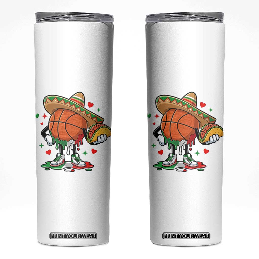 Funny Cinco De Mayo Basketball Skinny Tumbler Mexican Fiesta Party TS12 White Print Your Wear