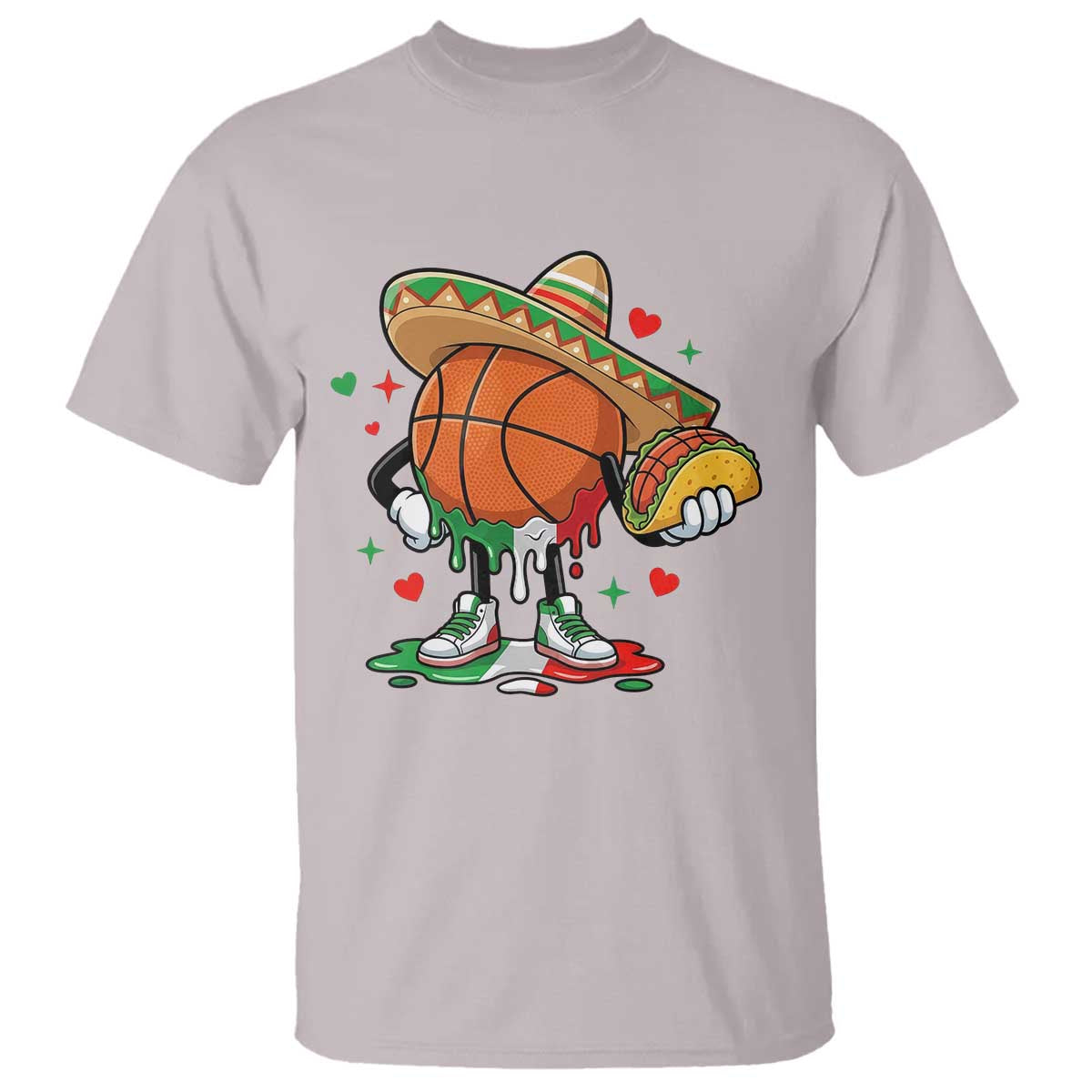 Funny Cinco De Mayo Basketball T Shirt Mexican Fiesta Party TS12 Ice Gray Print Your Wear