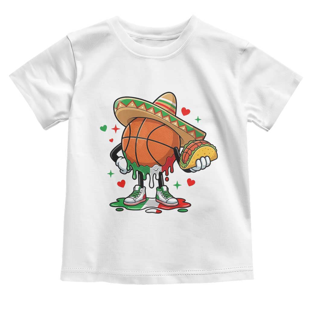 Funny Cinco De Mayo Basketball Toddler T Shirt Mexican Fiesta Party TS12 White Print Your Wear