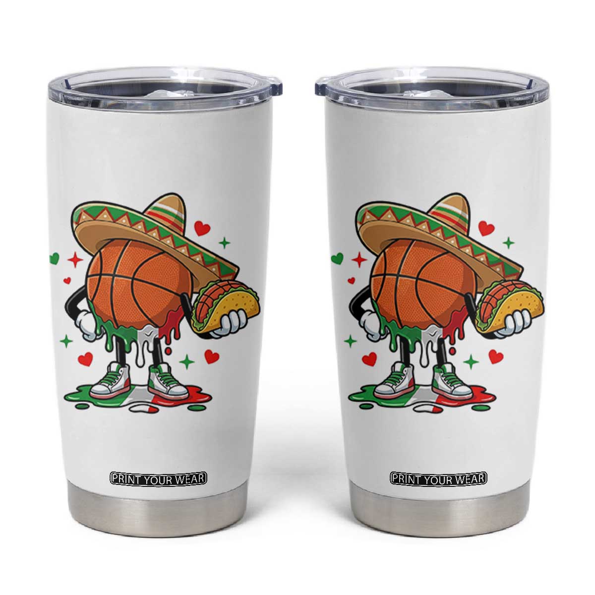 Funny Cinco De Mayo Basketball Tumbler Cup Mexican Fiesta Party TS12 White Print Your Wear