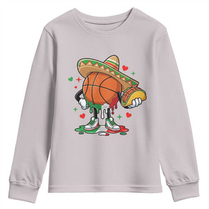 Funny Cinco De Mayo Basketball Youth Sweatshirt Mexican Fiesta Party TS12 Ice Gray Print Your Wear