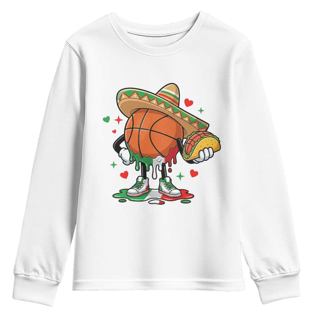Funny Cinco De Mayo Basketball Youth Sweatshirt Mexican Fiesta Party TS12 White Print Your Wear