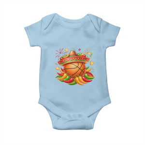 Funny Cinco De Mayo Basketball Baby Onesie Mexican Fiesta Hoops Party TS12 Light Blue Print Your Wear
