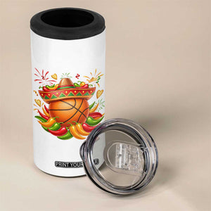 Funny Cinco De Mayo Basketball 4 in 1 Can Cooler Tumbler Mexican Fiesta Hoops Party TS12 Print Your Wear