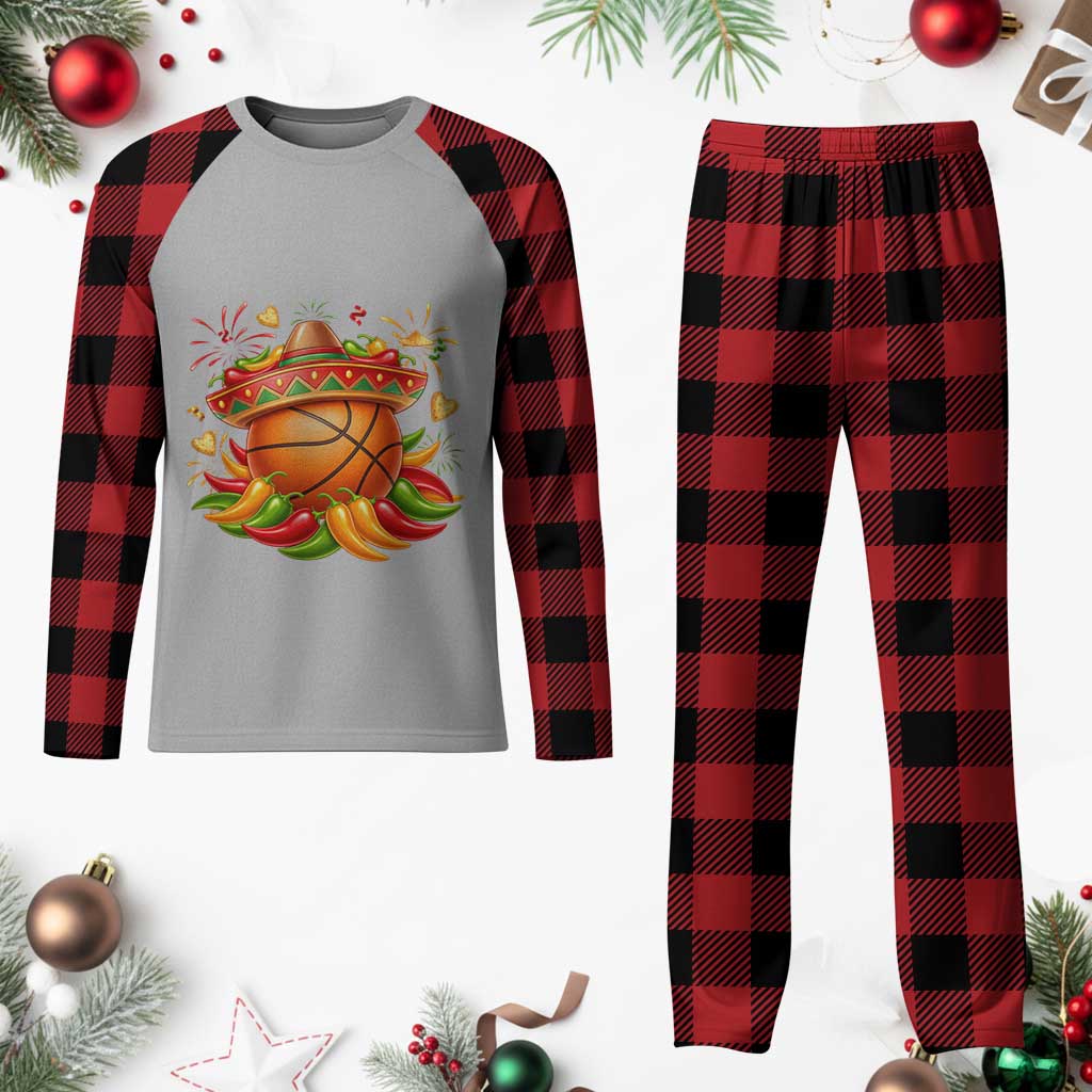 Funny Cinco De Mayo Basketball Plaid Pajama Set Mexican Fiesta Hoops Party TS12 Buffalo Plaid Print Your Wear