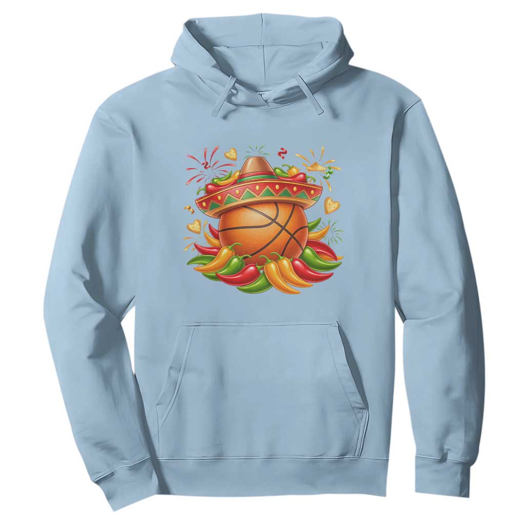 Funny Cinco De Mayo Basketball Hoodie Mexican Fiesta Hoops Party TS12 Light Blue Print Your Wear