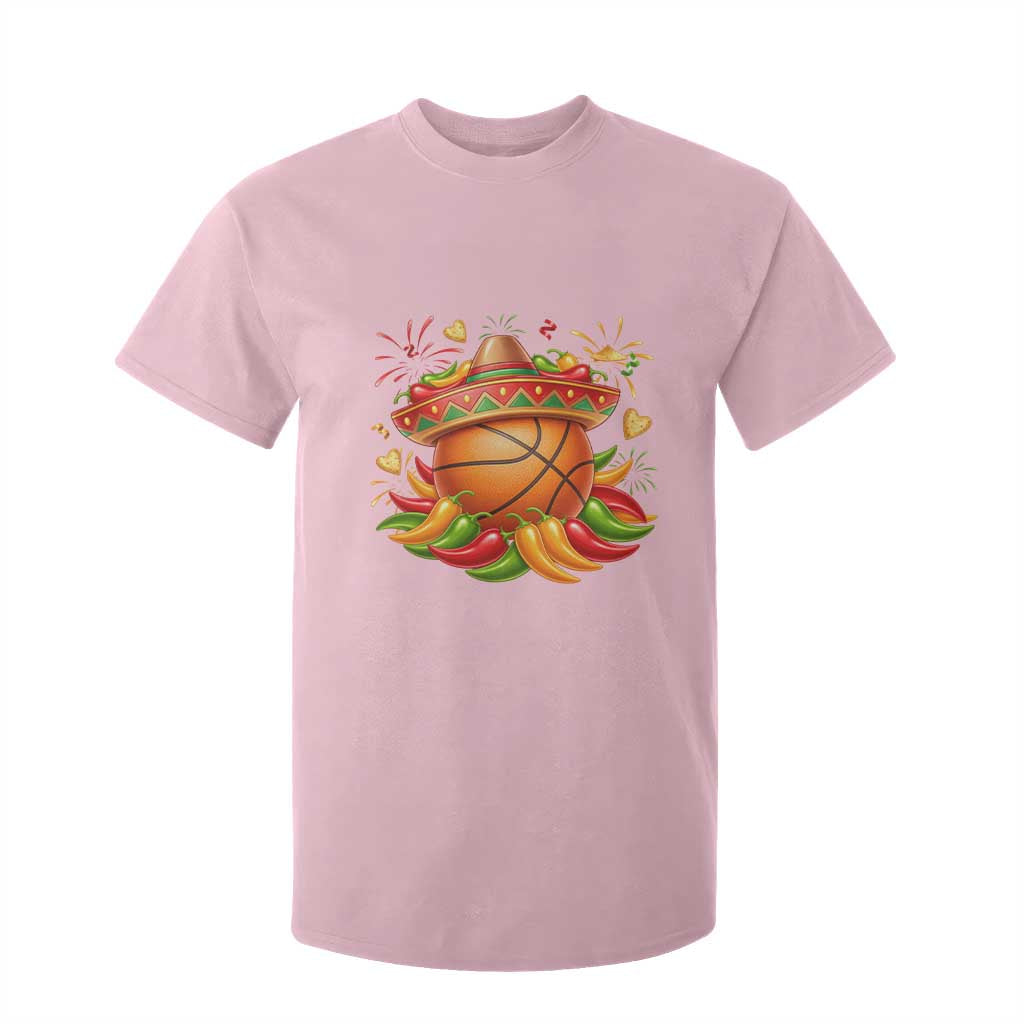 Funny Cinco De Mayo Basketball T Shirt For Kid Mexican Fiesta Hoops Party TS12 Light Pink Print Your Wear
