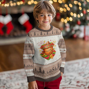 Funny Cinco De Mayo Basketball Ugly Christmas Sweater Mexican Fiesta Hoops Party TS12 Mocha Mousse Print Your Wear