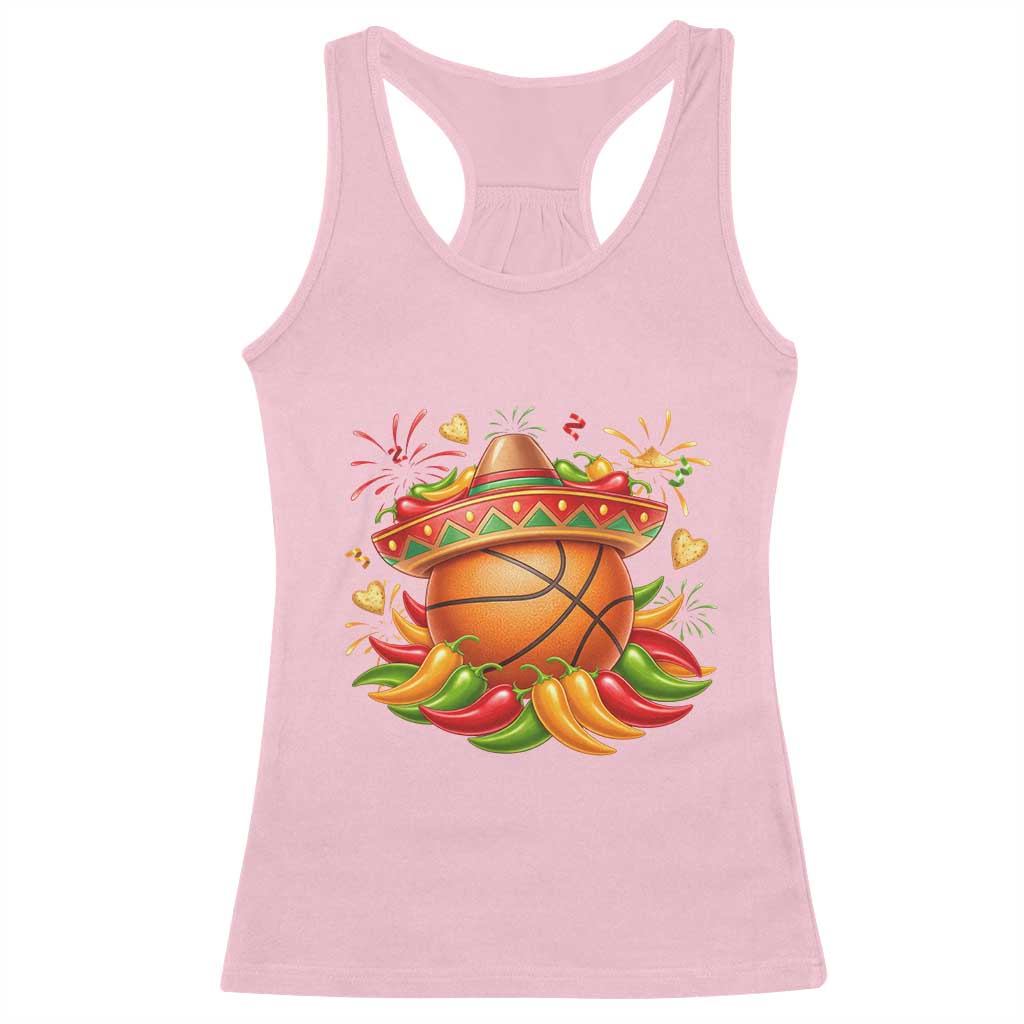 Funny Cinco De Mayo Basketball Racerback Tank Top Mexican Fiesta Hoops Party TS12 Light Pink Print Your Wear