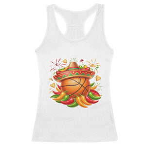 Funny Cinco De Mayo Basketball Racerback Tank Top Mexican Fiesta Hoops Party TS12 White Print Your Wear