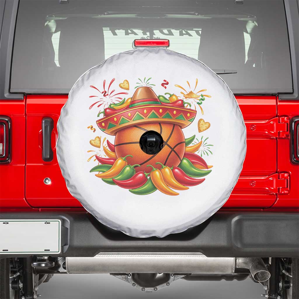 Funny Cinco De Mayo Basketball Spare Tire Cover Mexican Fiesta Hoops Party TS12 White Print Your Wear