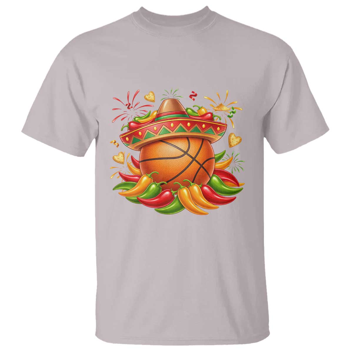 Funny Cinco De Mayo Basketball T Shirt Mexican Fiesta Hoops Party TS12 Ice Gray Print Your Wear