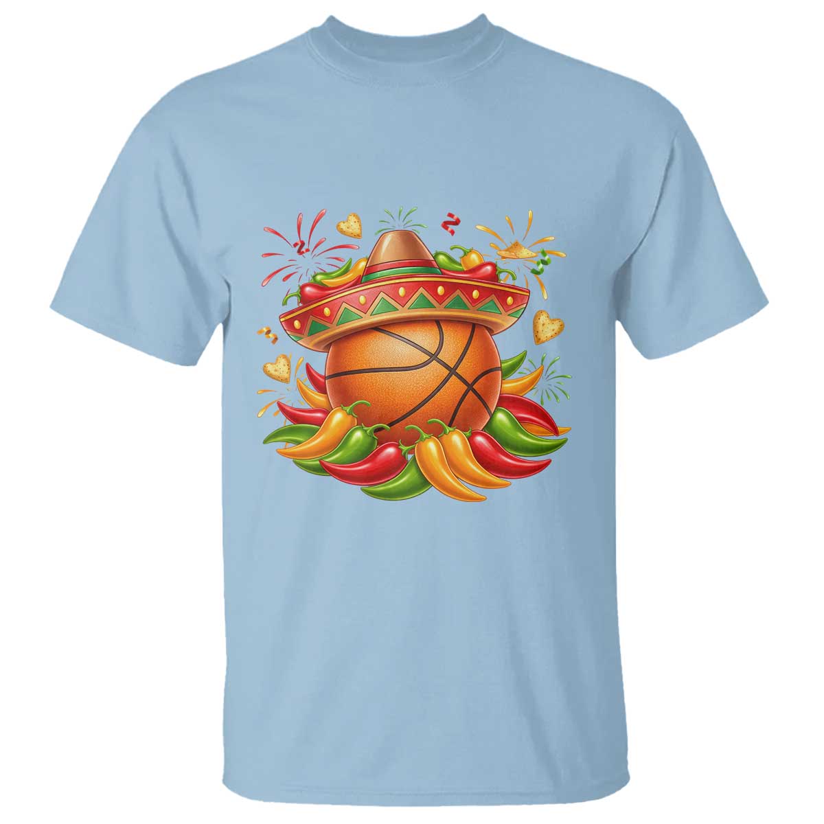 Funny Cinco De Mayo Basketball T Shirt Mexican Fiesta Hoops Party TS12 Light Blue Print Your Wear