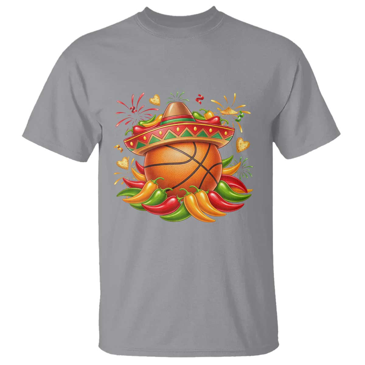 Funny Cinco De Mayo Basketball T Shirt Mexican Fiesta Hoops Party TS12 Sport Gray Print Your Wear
