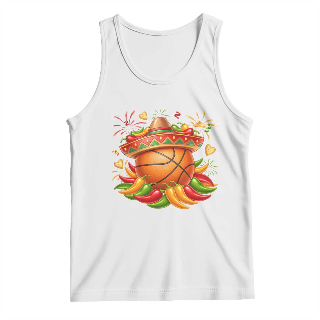 Funny Cinco De Mayo Basketball Tank Top Mexican Fiesta Hoops Party TS12 White Print Your Wear