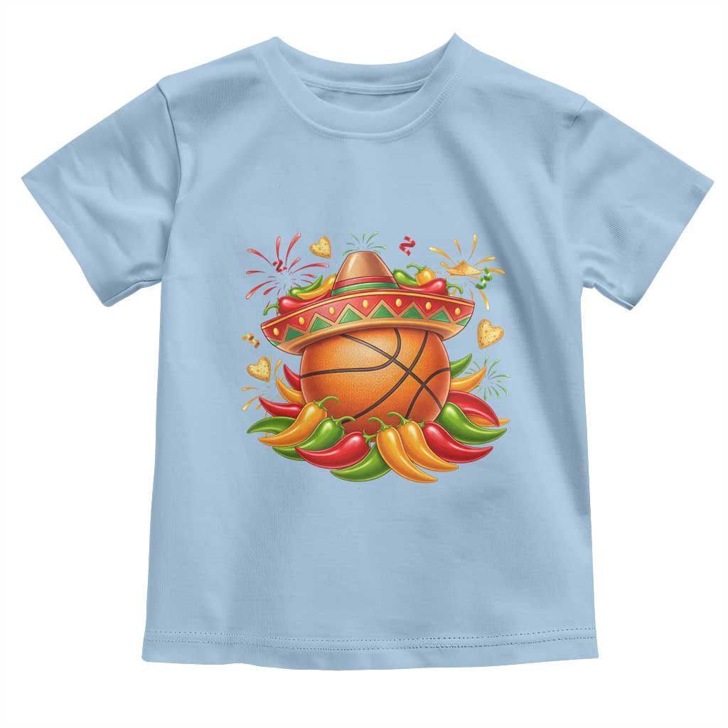 Funny Cinco De Mayo Basketball Toddler T Shirt Mexican Fiesta Hoops Party TS12 Light Blue Print Your Wear