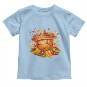 Funny Cinco De Mayo Basketball Toddler T Shirt Mexican Fiesta Hoops Party TS12 Light Blue Print Your Wear