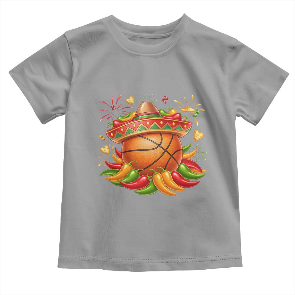Funny Cinco De Mayo Basketball Toddler T Shirt Mexican Fiesta Hoops Party TS12 Sport Gray Print Your Wear