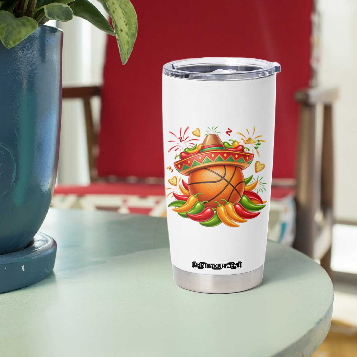 Funny Cinco De Mayo Basketball Tumbler Cup Mexican Fiesta Hoops Party TS12 Print Your Wear