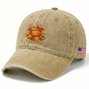 Funny Cinco De Mayo Basketball Washed Cotton Baseball Cap Mexican Fiesta Hoops Party TS12 Print Your Wear