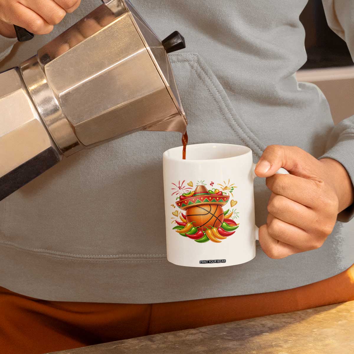 Funny Cinco De Mayo Basketball Coffee Mug Mexican Fiesta Hoops Party TS12 Print Your Wear