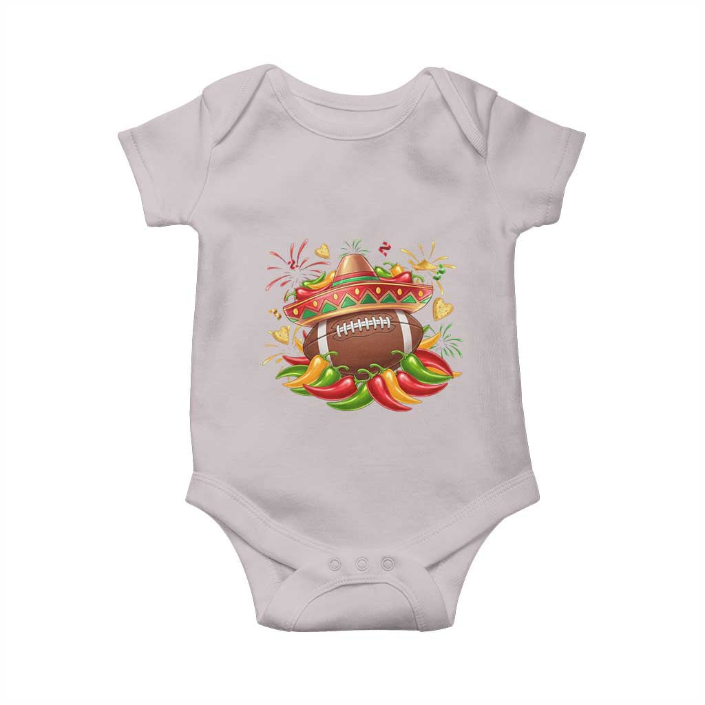 Funny Cinco De Mayo Football Baby Onesie Mexican Fiesta Party TS12 Ice Gray Print Your Wear