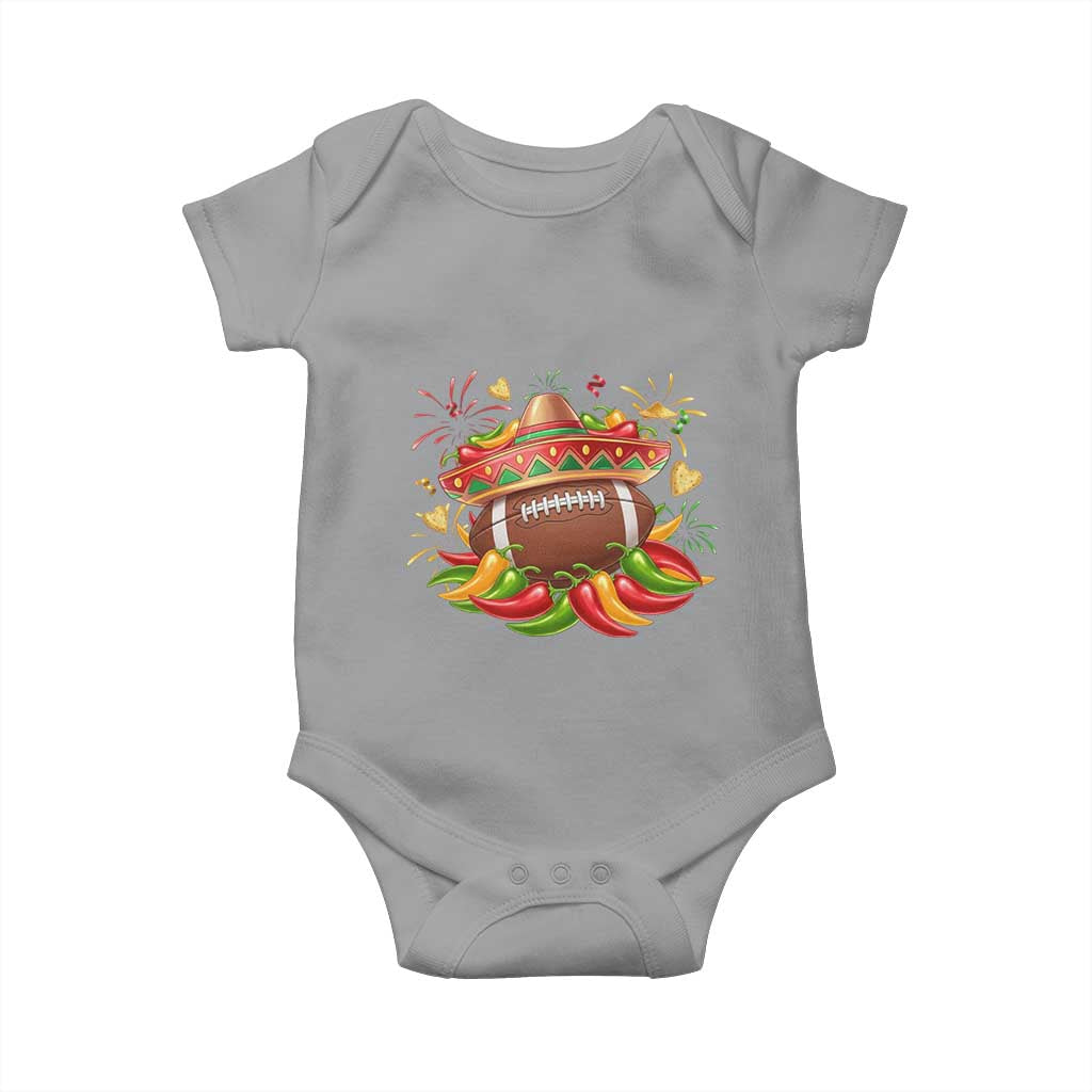Funny Cinco De Mayo Football Baby Onesie Mexican Fiesta Party TS12 Sport Gray Print Your Wear