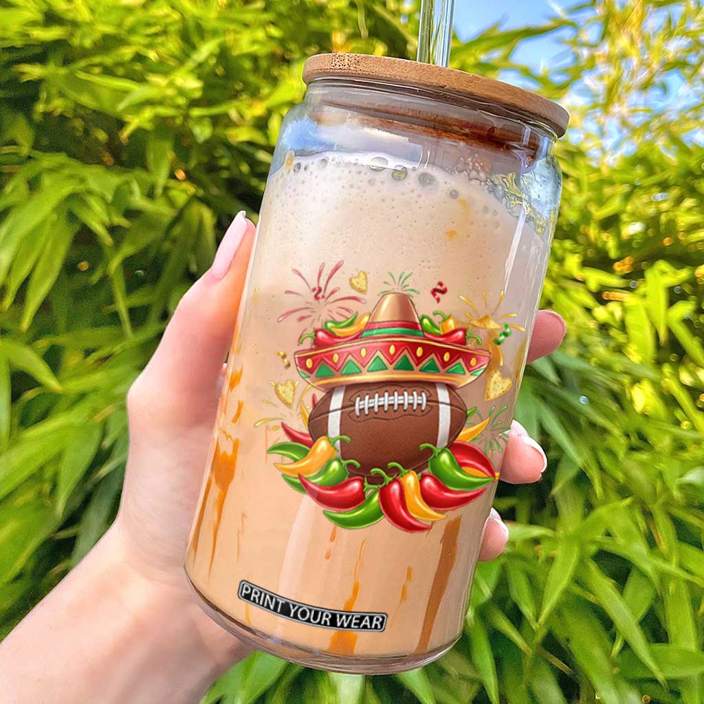 Funny Cinco De Mayo Football Glass Can Mexican Fiesta Party TS12 White Print Your Wear