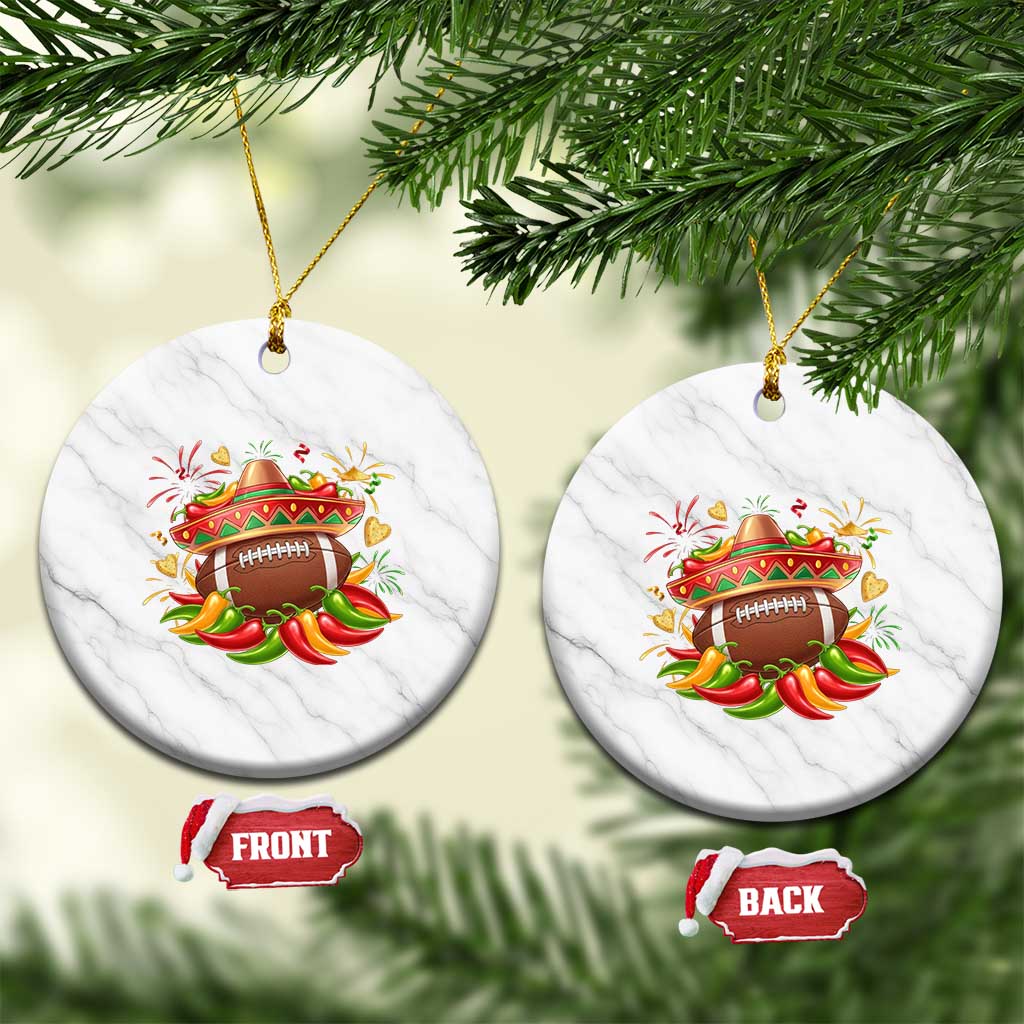 Funny Cinco De Mayo Football Ceramic Ornament Mexican Fiesta Party TS12 1pc White Marble Print Your Wear