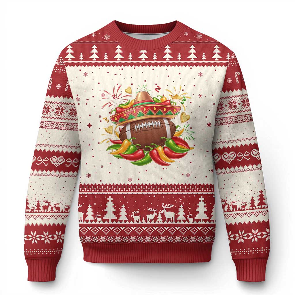 Funny Cinco De Mayo Football Ugly Christmas Sweater Mexican Fiesta Party TS12 Beige Red Print Your Wear
