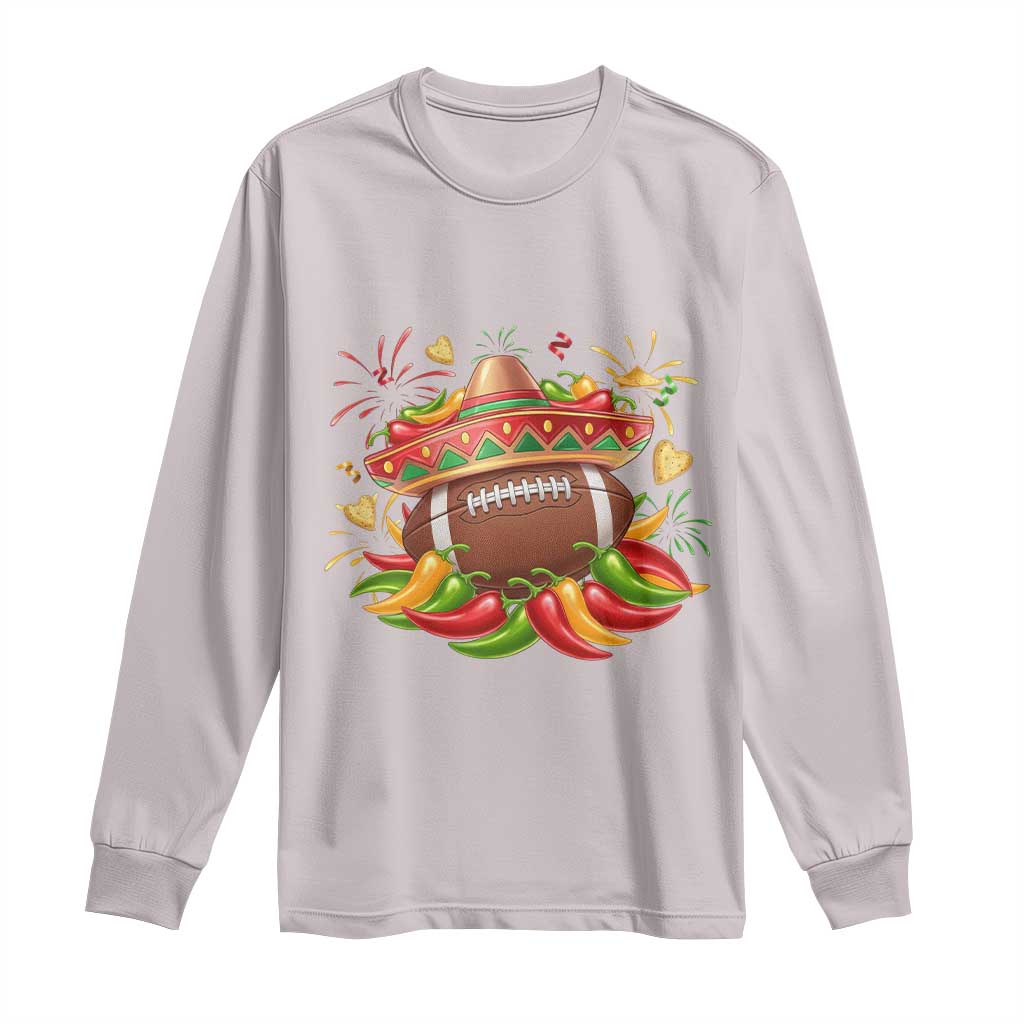 Funny Cinco De Mayo Football Long Sleeve Shirt Mexican Fiesta Party TS12 Ice Gray Print Your Wear