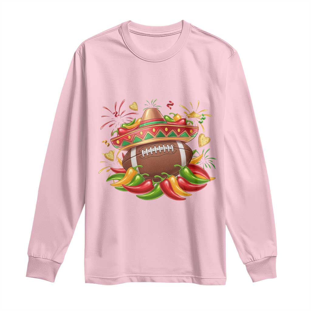 Funny Cinco De Mayo Football Long Sleeve Shirt Mexican Fiesta Party TS12 Light Pink Print Your Wear