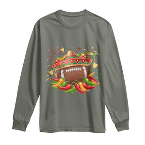 Funny Cinco De Mayo Football Long Sleeve Shirt Mexican Fiesta Party TS12 Military Green Print Your Wear