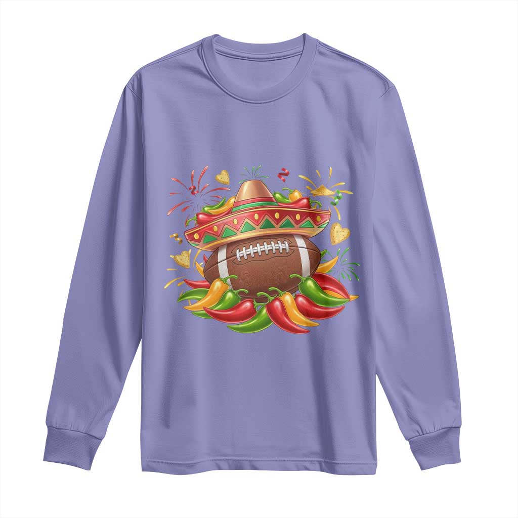 Funny Cinco De Mayo Football Long Sleeve Shirt Mexican Fiesta Party TS12 Violet Print Your Wear