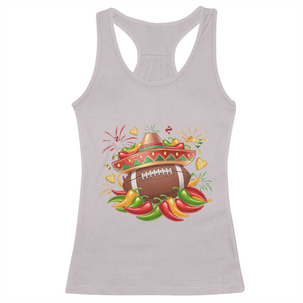 Funny Cinco De Mayo Football Racerback Tank Top Mexican Fiesta Party TS12 Ice Gray Print Your Wear