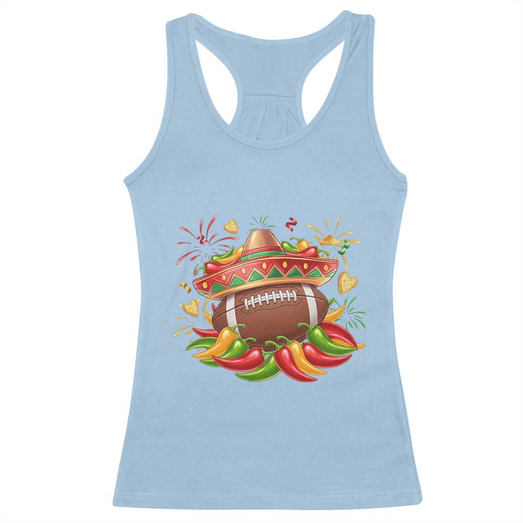 Funny Cinco De Mayo Football Racerback Tank Top Mexican Fiesta Party TS12 Light Blue Print Your Wear