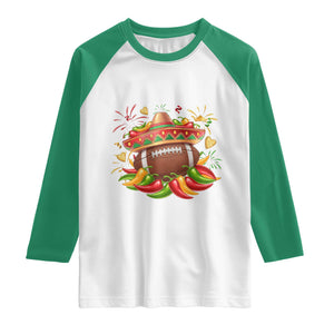 Funny Cinco De Mayo Football Raglan Shirt Mexican Fiesta Party TS12 White Kelly Green Print Your Wear