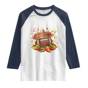 Funny Cinco De Mayo Football Raglan Shirt Mexican Fiesta Party TS12 White Navy Print Your Wear