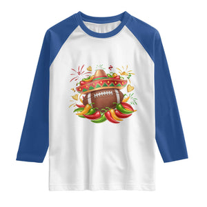 Funny Cinco De Mayo Football Raglan Shirt Mexican Fiesta Party TS12 White Royal Print Your Wear