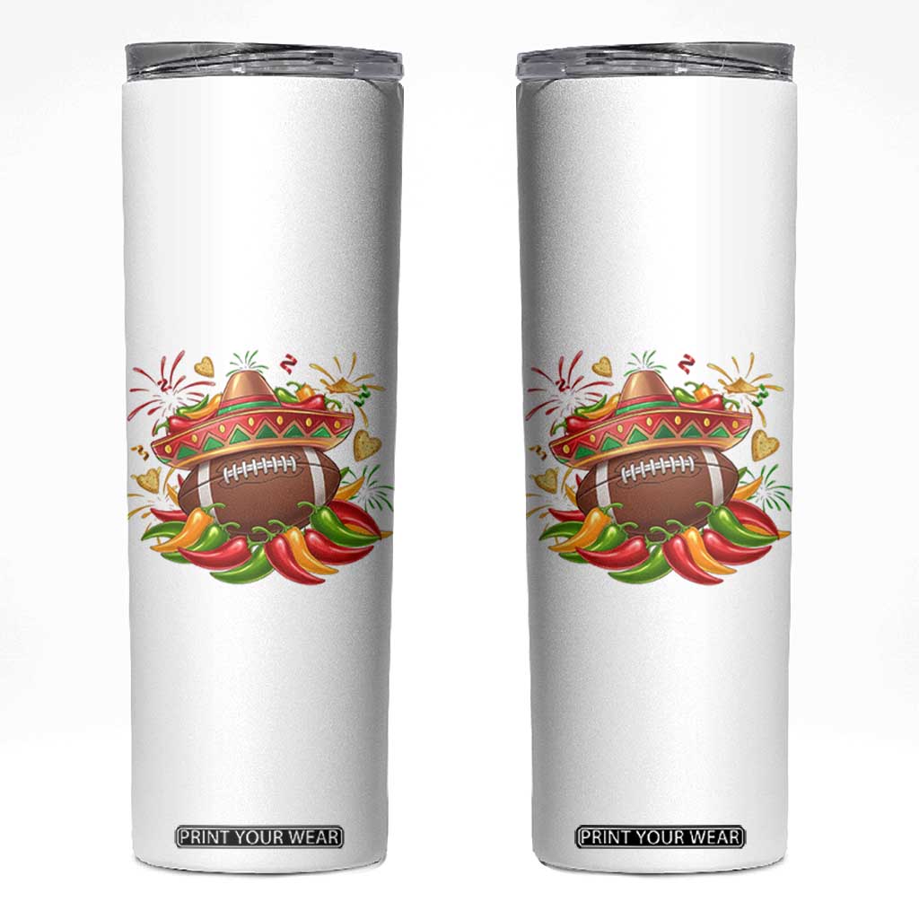Funny Cinco De Mayo Football Skinny Tumbler Mexican Fiesta Party TS12 White Print Your Wear